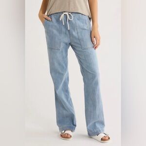 James Perse Wide Leg Pull On Denim Pants